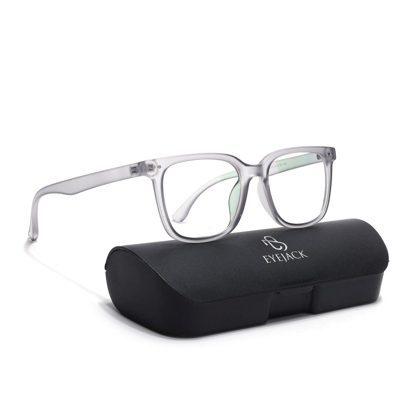 Eyejack Canment Grey Square Eyeglasses for Men & Women (CM20018FCL1840-C3)