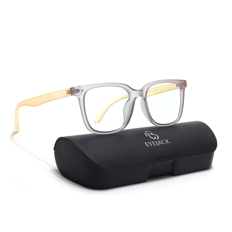 Eyejack Canment Grey Square Eyeglasses for Men & Women (CM20018FCL1841-C4)