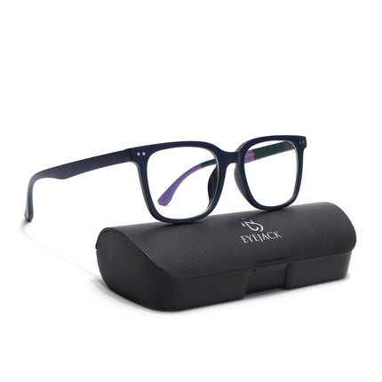 Eyejack Canment Navy Blue Square Eyeglasses for Men & Women (CM20018FCL1842-C5)