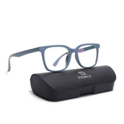Eyejack Canment Sky Blue Square Eyeglasses for Men & Women (CM20018FCL1843-C6)