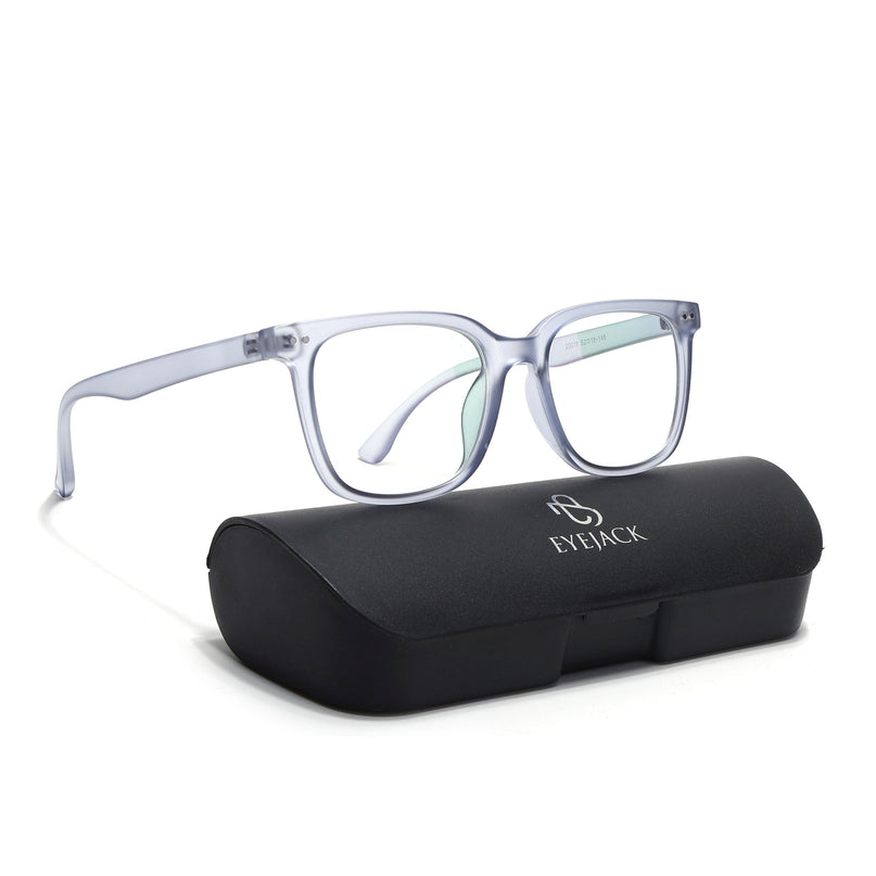 Eyejack Canment Blue Square Eyeglasses for Men & Women (CM20018FCL1844-C7)