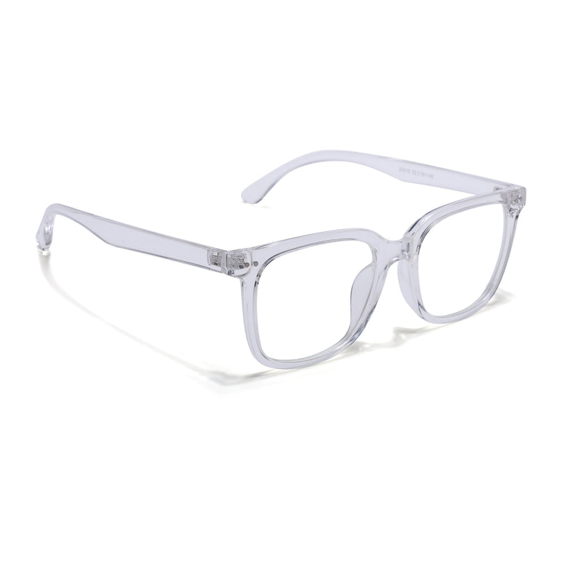 Eyejack Canment Transparent Square Eyeglasses for Men & Women (CM20018FCL1846-C9)
