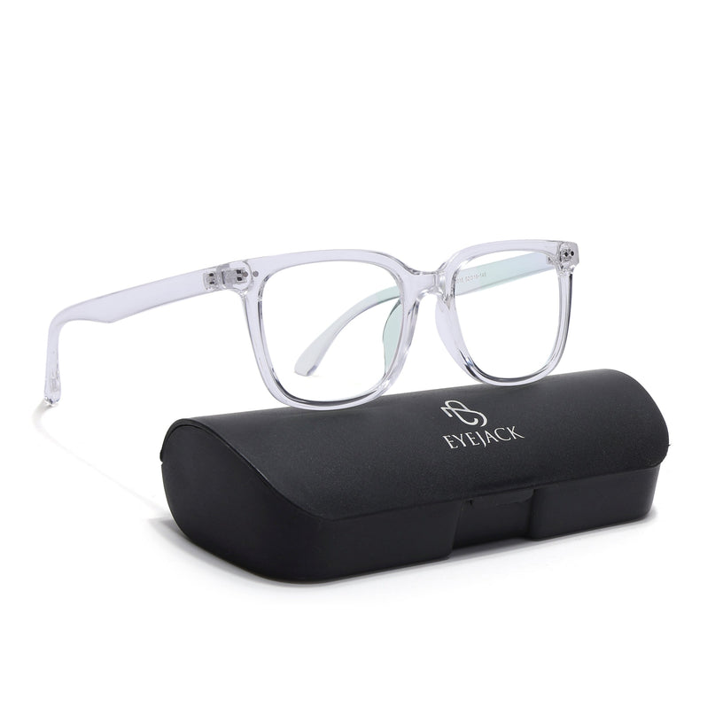 Eyejack Canment Transparent Square Eyeglasses for Men & Women (CM20018FCL1846-C9)