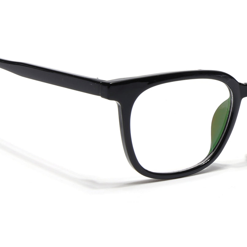 Eyejack Canment Shine Black Square Eyeglasses for Men & Women (CM20019FCL1848-C1)
