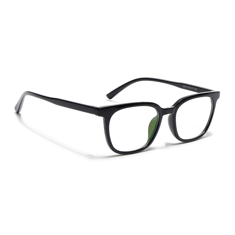 Eyejack Canment Shine Black Square Eyeglasses for Men & Women (CM20019FCL1848-C1)