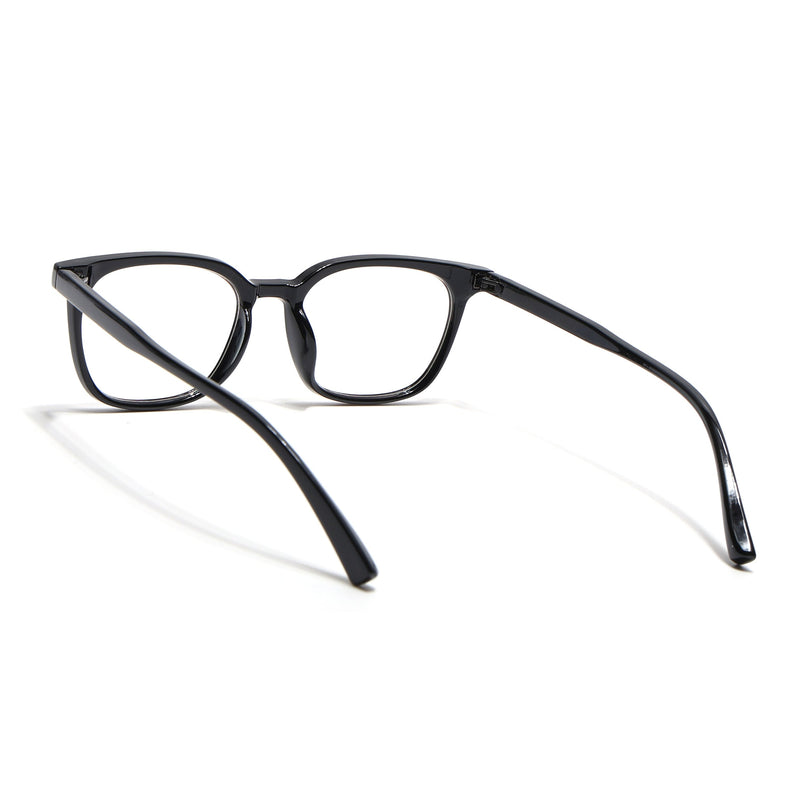 Eyejack Canment Shine Black Square Eyeglasses for Men & Women (CM20019FCL1848-C1)
