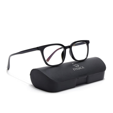 Eyejack Canment Shine Black Square Eyeglasses for Men & Women (CM20019FCL1848-C1)