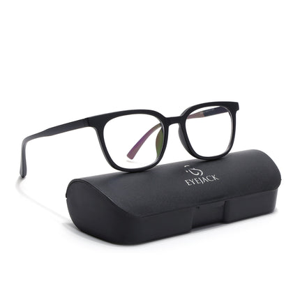 Eyejack Canment Matt Black Square Eyeglasses for Men & Women (CM20019FCL1849-C2)