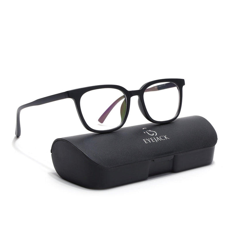 Eyejack Canment Matt Black Square Eyeglasses for Men & Women (CM20019FCL1849-C2)