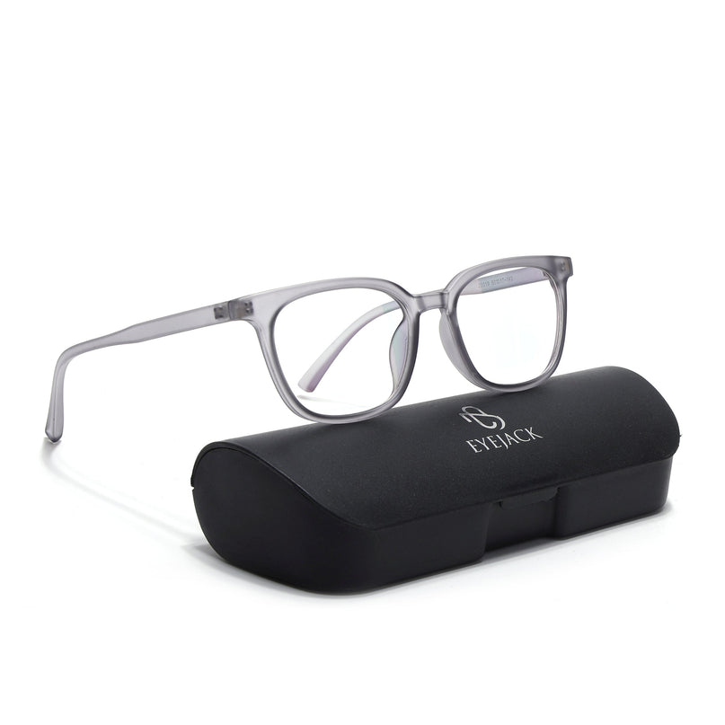 Eyejack Canment Grey Square Eyeglasses for Men & Women (CM20019FCL1850-C3)