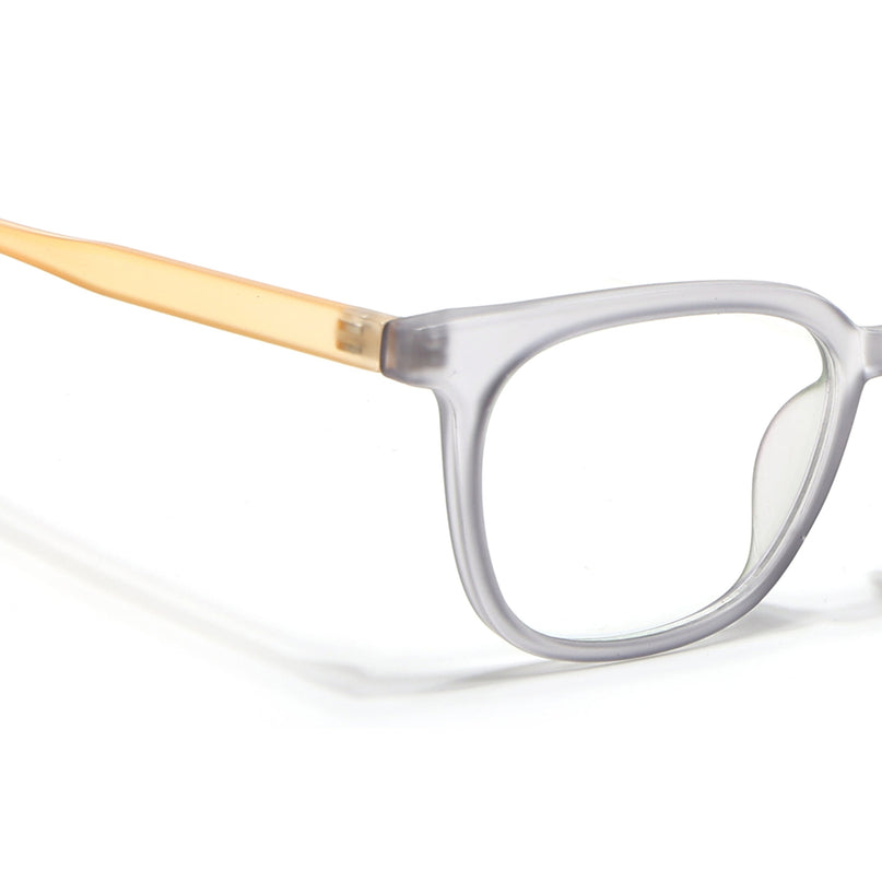 Eyejack Canment Grey Square Eyeglasses for Men & Women (CM20019FCL1851-C4)
