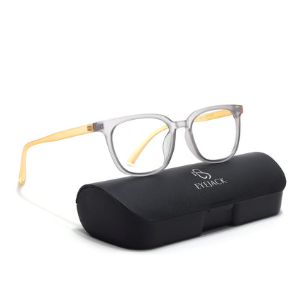 Eyejack Canment Grey Square Eyeglasses for Men & Women (CM20019FCL1851-C4)