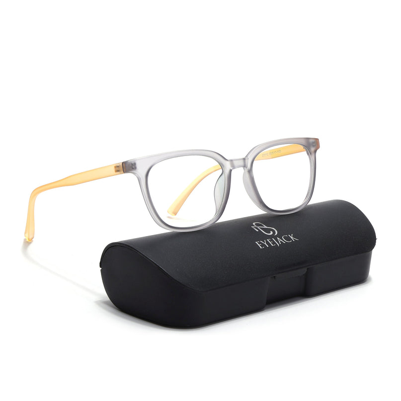 Eyejack Canment Grey Square Eyeglasses for Men & Women (CM20019FCL1851-C4)