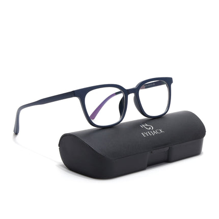 Eyejack Canment Navy Blue Square Eyeglasses for Men & Women (CM20019FCL1852-C5)
