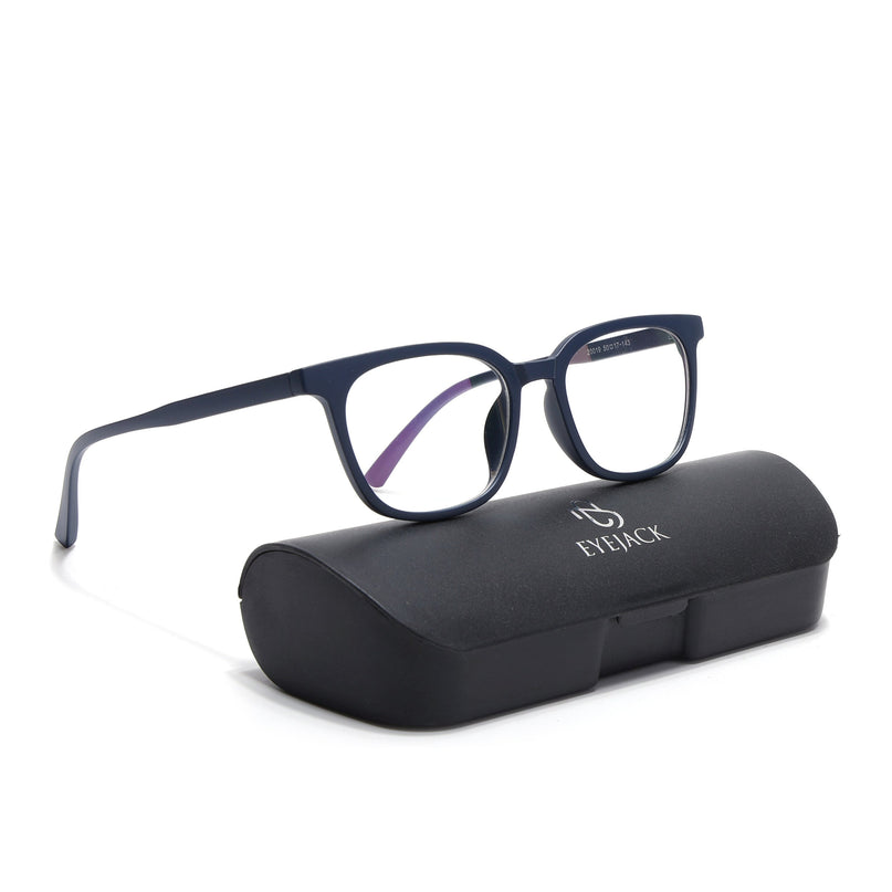 Eyejack Canment Navy Blue Square Eyeglasses for Men & Women (CM20019FCL1852-C5)