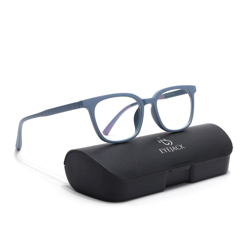 Eyejack Canment Sky Blue Square Eyeglasses for Men & Women (CM20019FCL1853-C6)