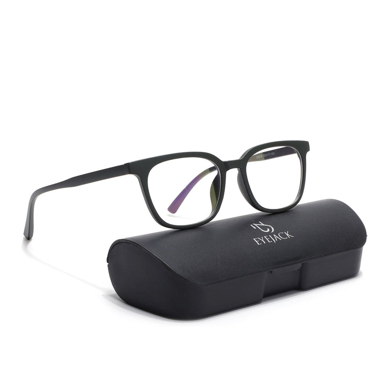 Eyejack Canment Olive Square Eyeglasses for Men & Women (CM20019FCL1855-C8)