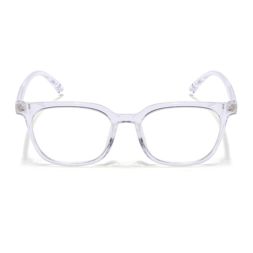 Eyejack Canment Transparent Square Eyeglasses for Men & Women (CM20019FCL1856-C9)