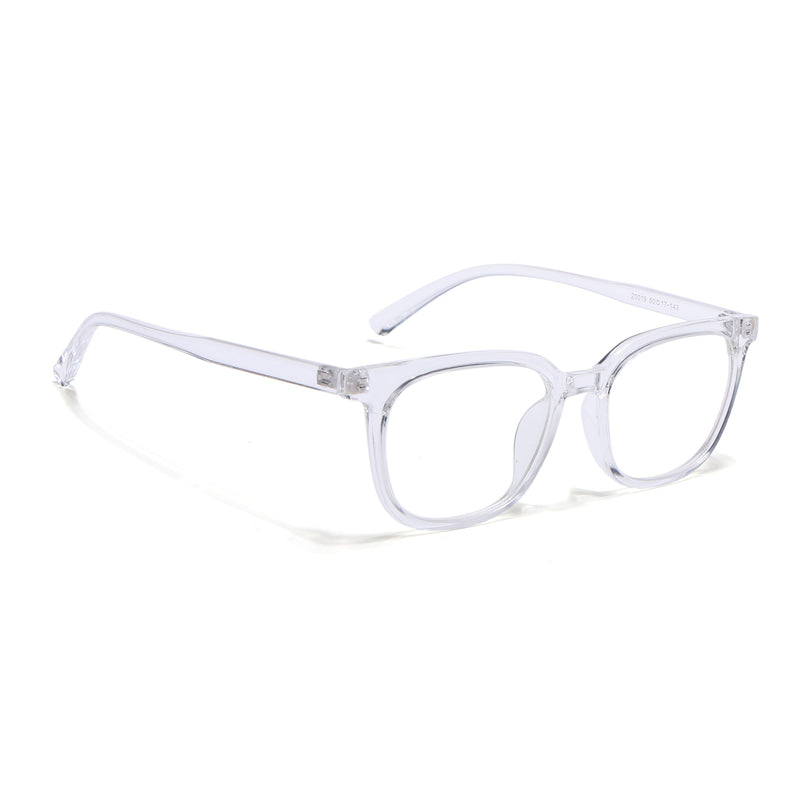 Eyejack Canment Transparent Square Eyeglasses for Men & Women (CM20019FCL1856-C9)