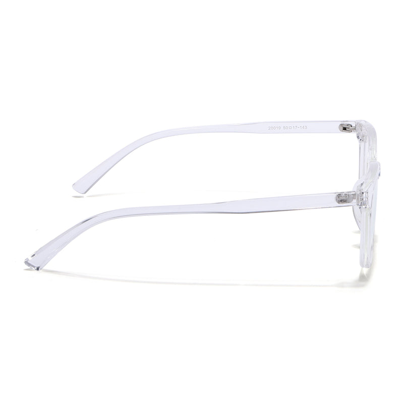 Eyejack Canment Transparent Square Eyeglasses for Men & Women (CM20019FCL1856-C9)
