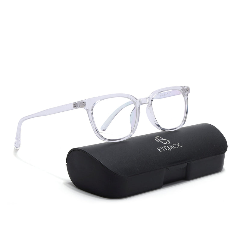 Eyejack Canment Transparent Square Eyeglasses for Men & Women (CM20019FCL1856-C9)