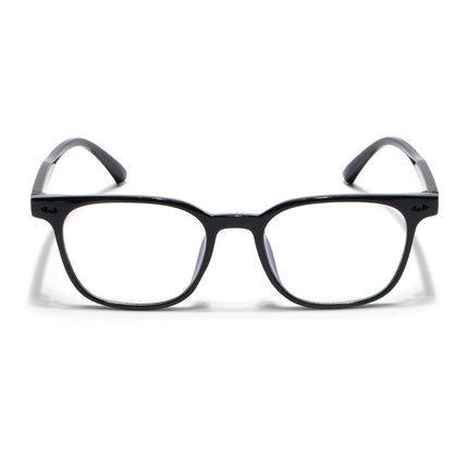 Eyejack Canment Shine Black Square Eyeglasses for Men & Women (CM20020FCL1858-C1)