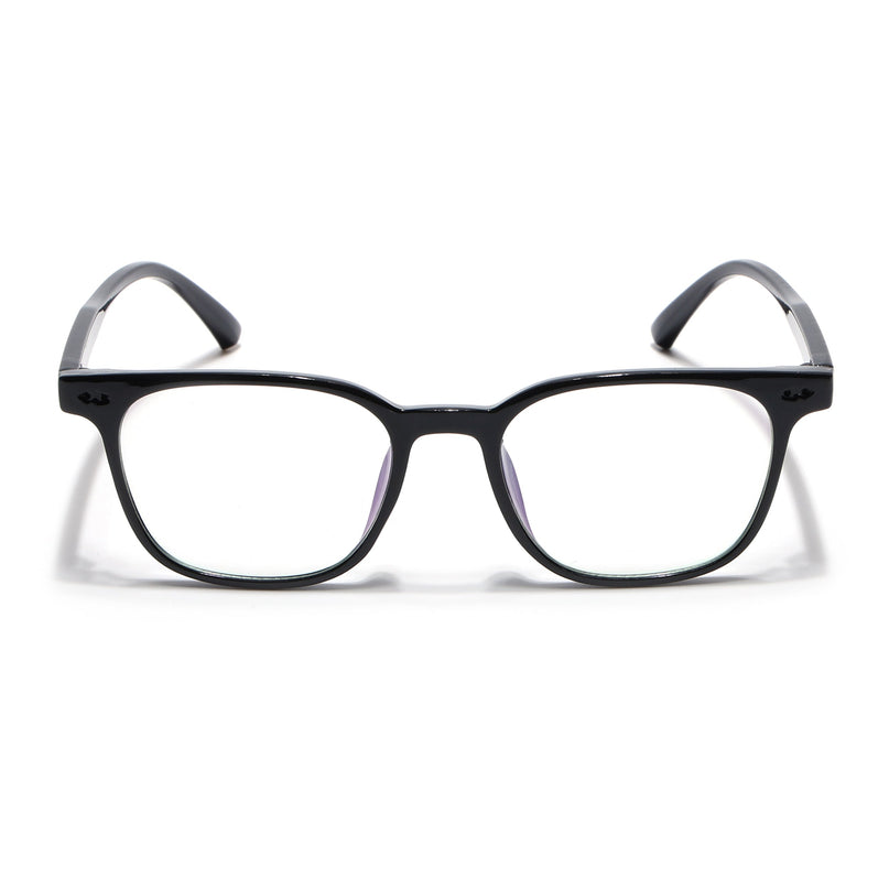 Eyejack Canment Shine Black Square Eyeglasses for Men & Women (CM20020FCL1858-C1)
