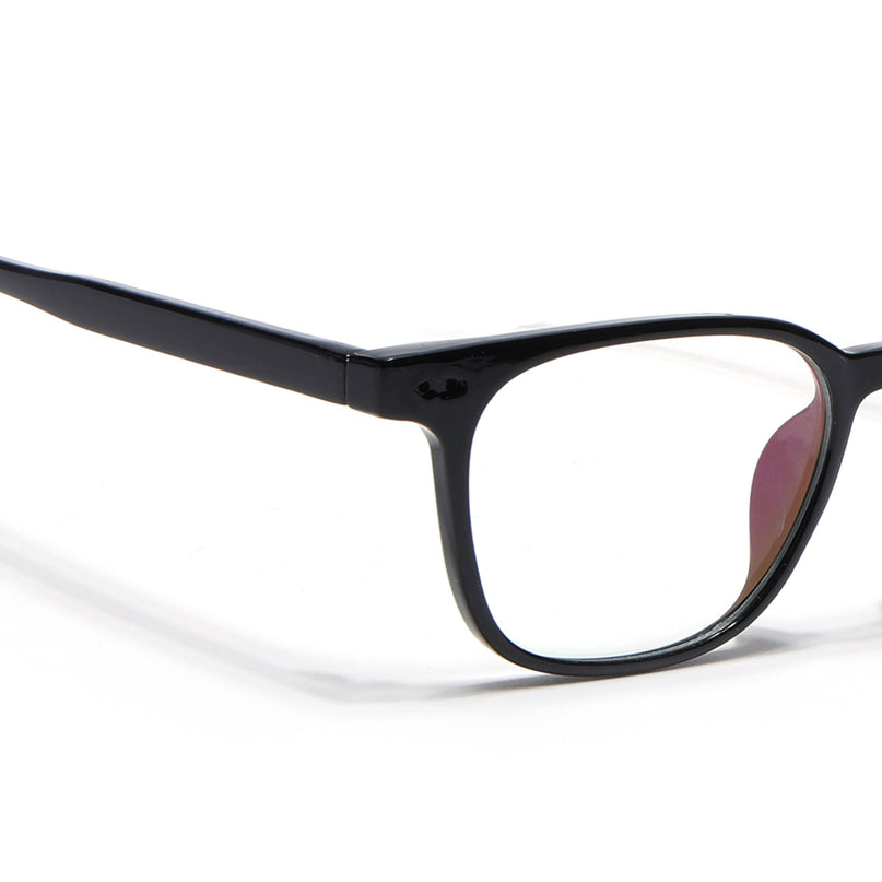 Eyejack Canment Shine Black Square Eyeglasses for Men & Women (CM20020FCL1858-C1)