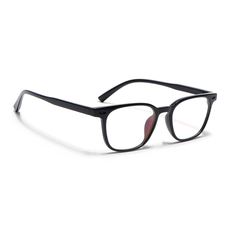 Eyejack Canment Shine Black Square Eyeglasses for Men & Women (CM20020FCL1858-C1)