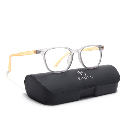 Eyejack Canment Grey Square Eyeglasses for Men & Women (CM20020FCL1861-C4)