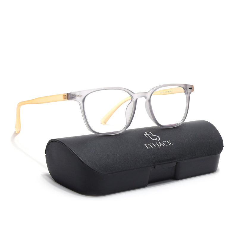 Eyejack Canment Grey Square Eyeglasses for Men & Women (CM20020FCL1861-C4)