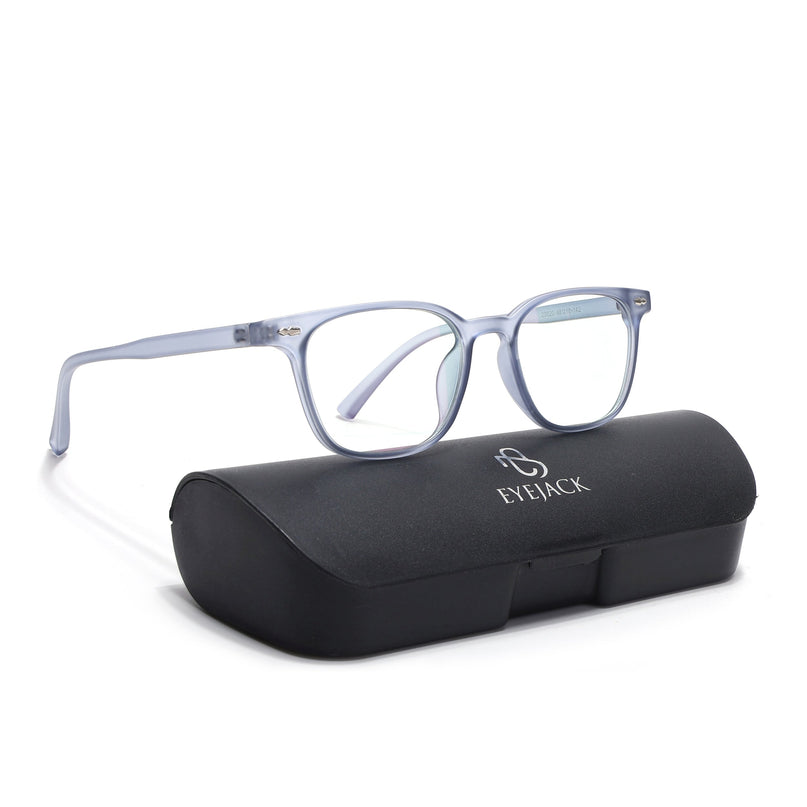 Eyejack Canment Blue Square Eyeglasses for Men & Women (CM20020FCL1864-C7)