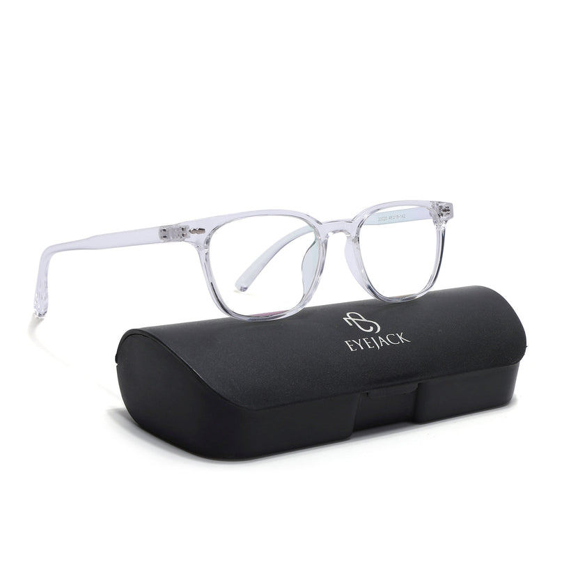 Eyejack Canment Transparent Square Eyeglasses for Men & Women (CM20020FCL1866-C9)