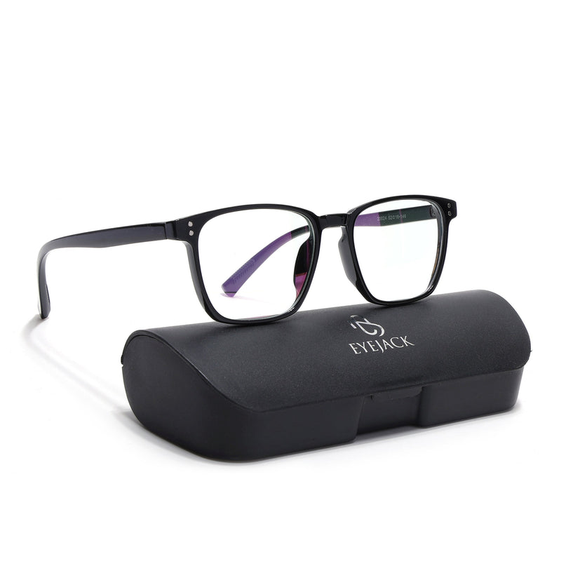 Eyejack Canment Shine Black Square Eyeglasses for Men & Women (CM20024FCL1868-C1)