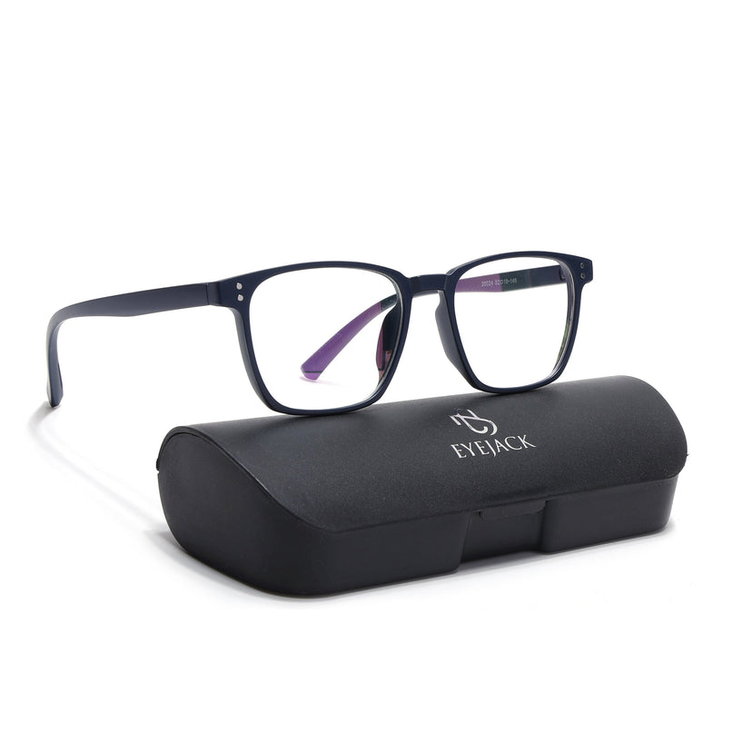 Eyejack Canment Navy Blue Square Eyeglasses for Men & Women (CM20024FCL1872-C5)