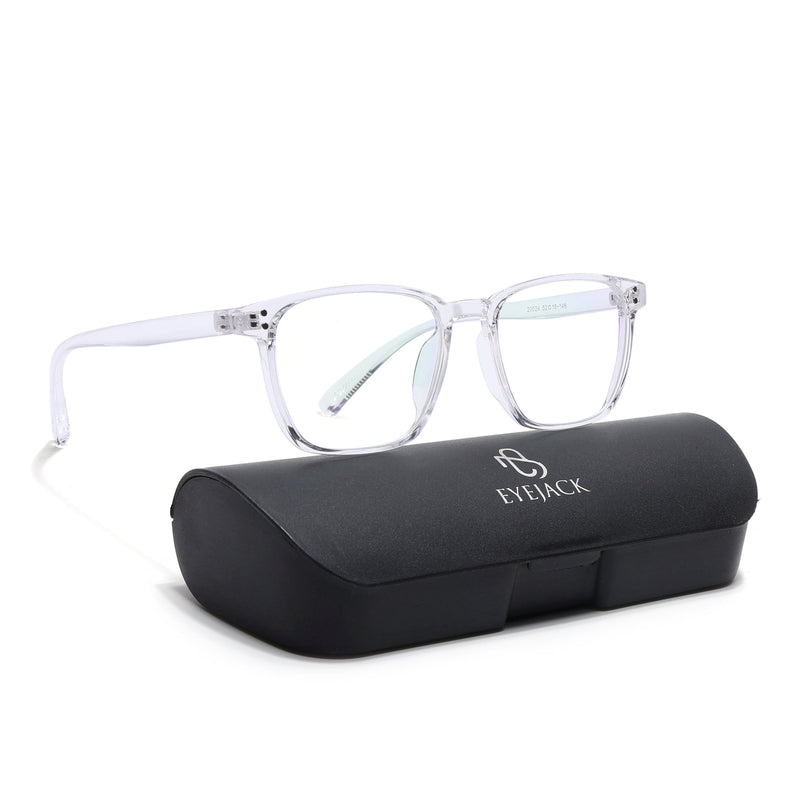 Eyejack Canment Transparent Square Eyeglasses for Men & Women (CM20024FCL1876-C9)