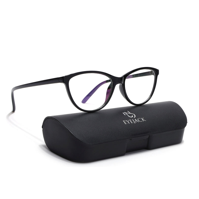 Eyejack Canment Black Cateye Eyeglasses for Women (CM2363FCL1766-C1)