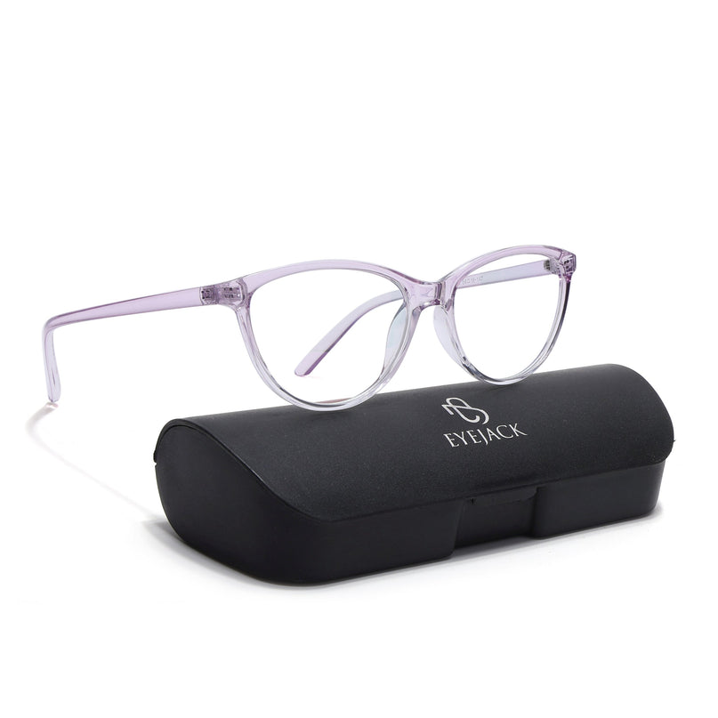 Eyejack Canment Light Purple Cateye Eyeglasses for Women (CM2363FCL1771-C6)