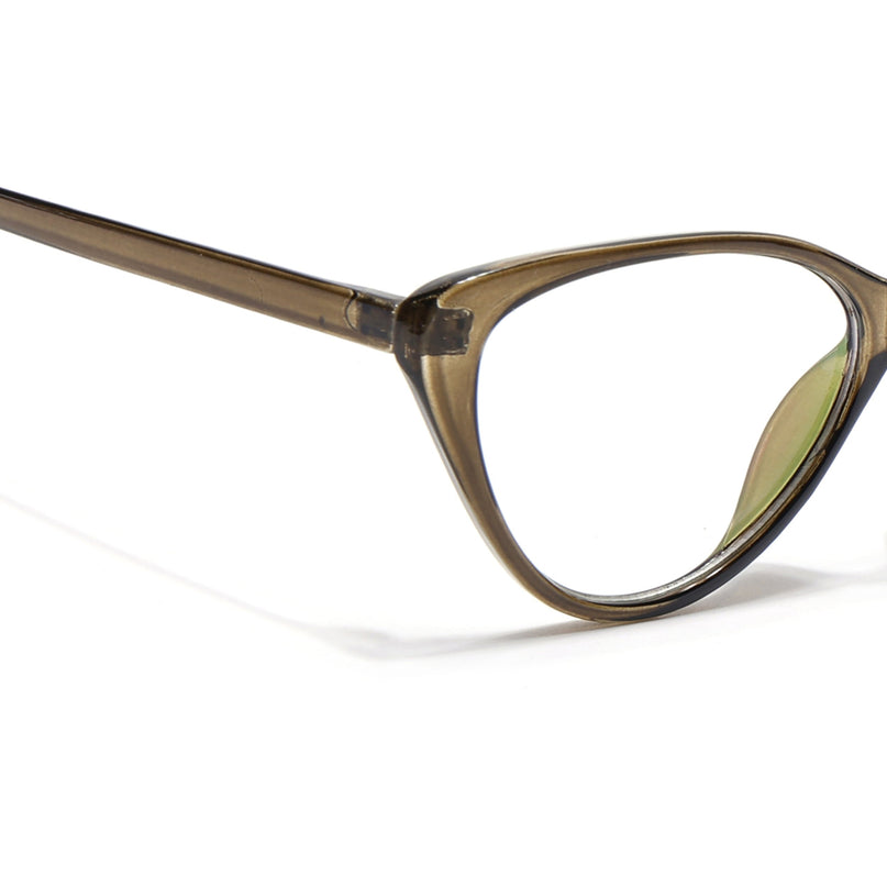 Eyejack Canment Olive Cateye Eyeglasses for Women (CM2383FCL1776-C3)