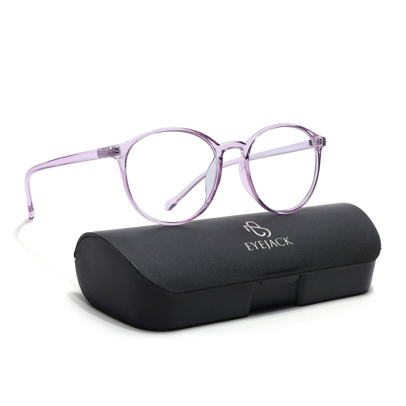 Eyejack Canment Purple Round Eyeglasses for Women (CM2439FCL1786-C5)