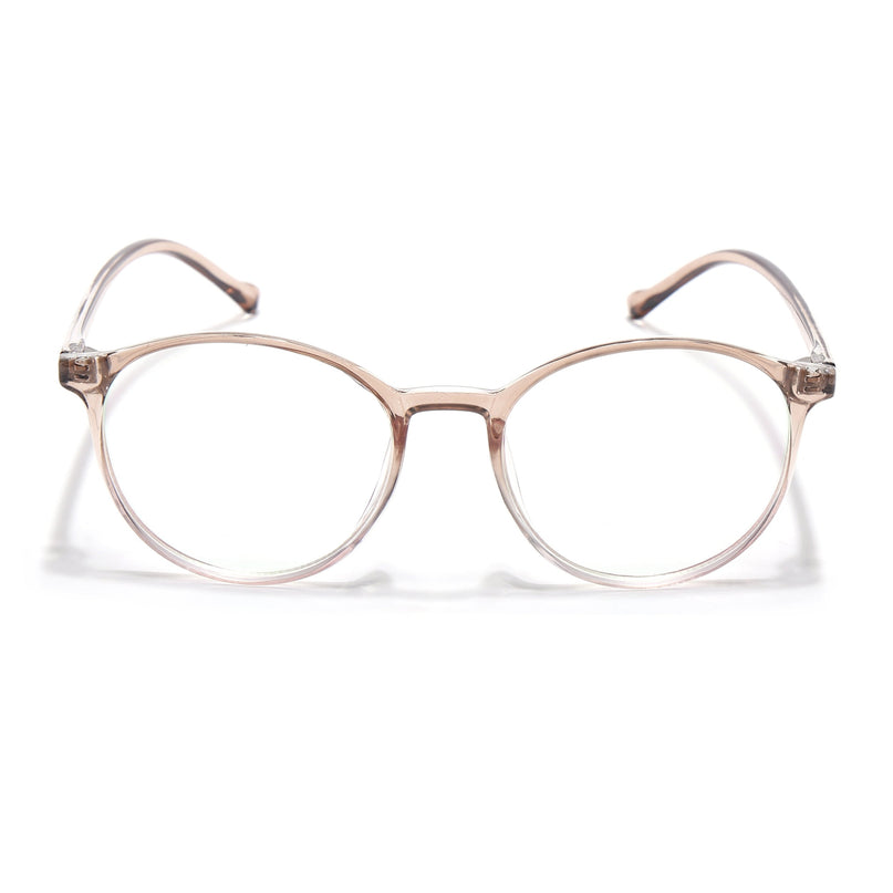Eyejack Canment Brown & Clear Round Eyeglasses for Women (CM2439FCL1789-C8)