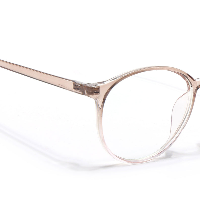 Eyejack Canment Brown & Clear Round Eyeglasses for Women (CM2439FCL1789-C8)