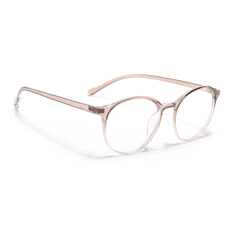 Eyejack Canment Brown & Clear Round Eyeglasses for Women (CM2439FCL1789-C8)
