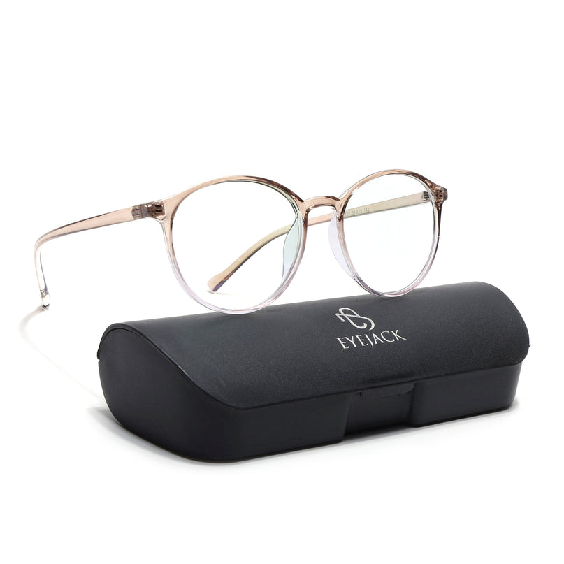 Eyejack Canment Brown & Clear Round Eyeglasses for Women (CM2439FCL1789-C8)