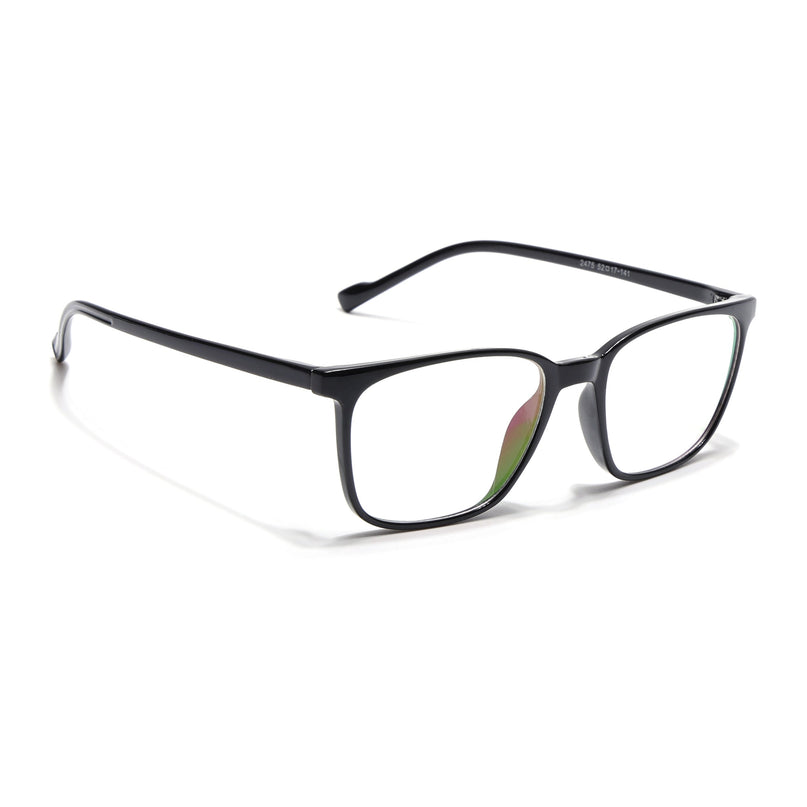 Eyejack Canment Shine Black Square Eyeglasses for Men & Women (CM2475FCL1790-C1)