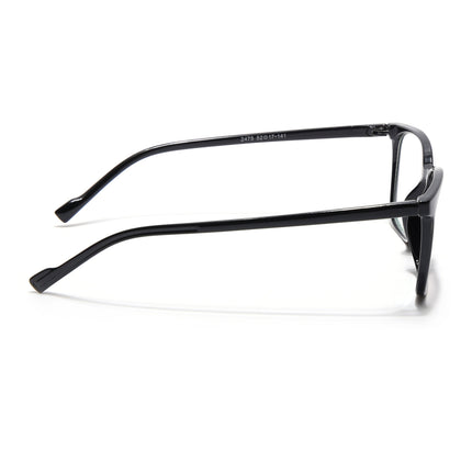 Eyejack Canment Shine Black Square Eyeglasses for Men & Women (CM2475FCL1790-C1)