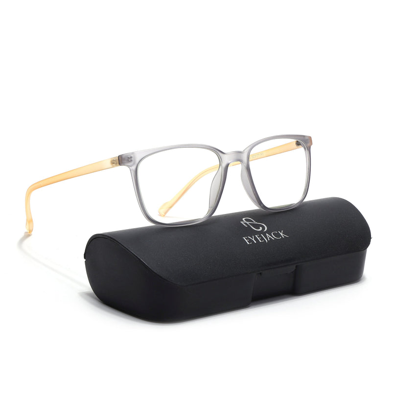 Eyejack Canment Grey Square Eyeglasses for Men & Women (CM2475FCL1793-C4)