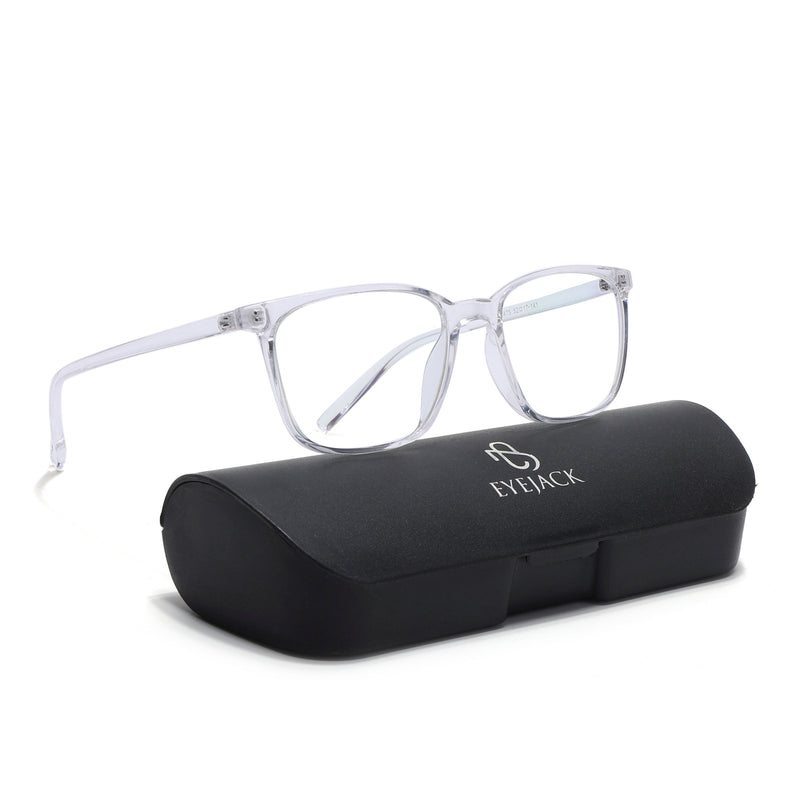 Eyejack Canment Transparent Square Eyeglasses for Men & Women (CM2475FCL1798-C9)