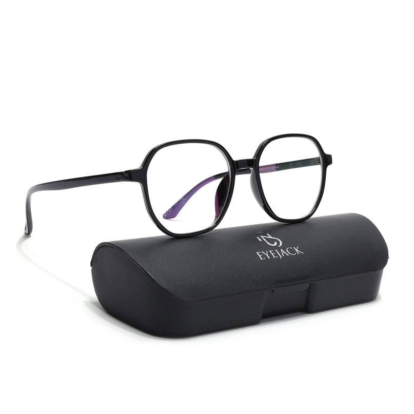 Eyejack Canment Shine Black Round Eyeglasses for Men & Women (CM2503FCL1800-C1)