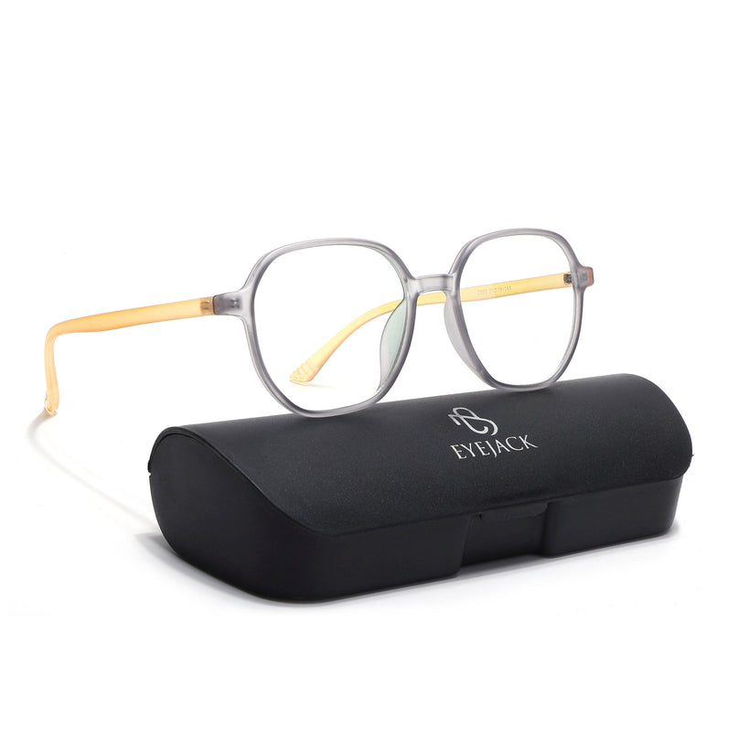Eyejack Canment Grey Round Eyeglasses for Men & Women (CM2503FCL1803-C4)